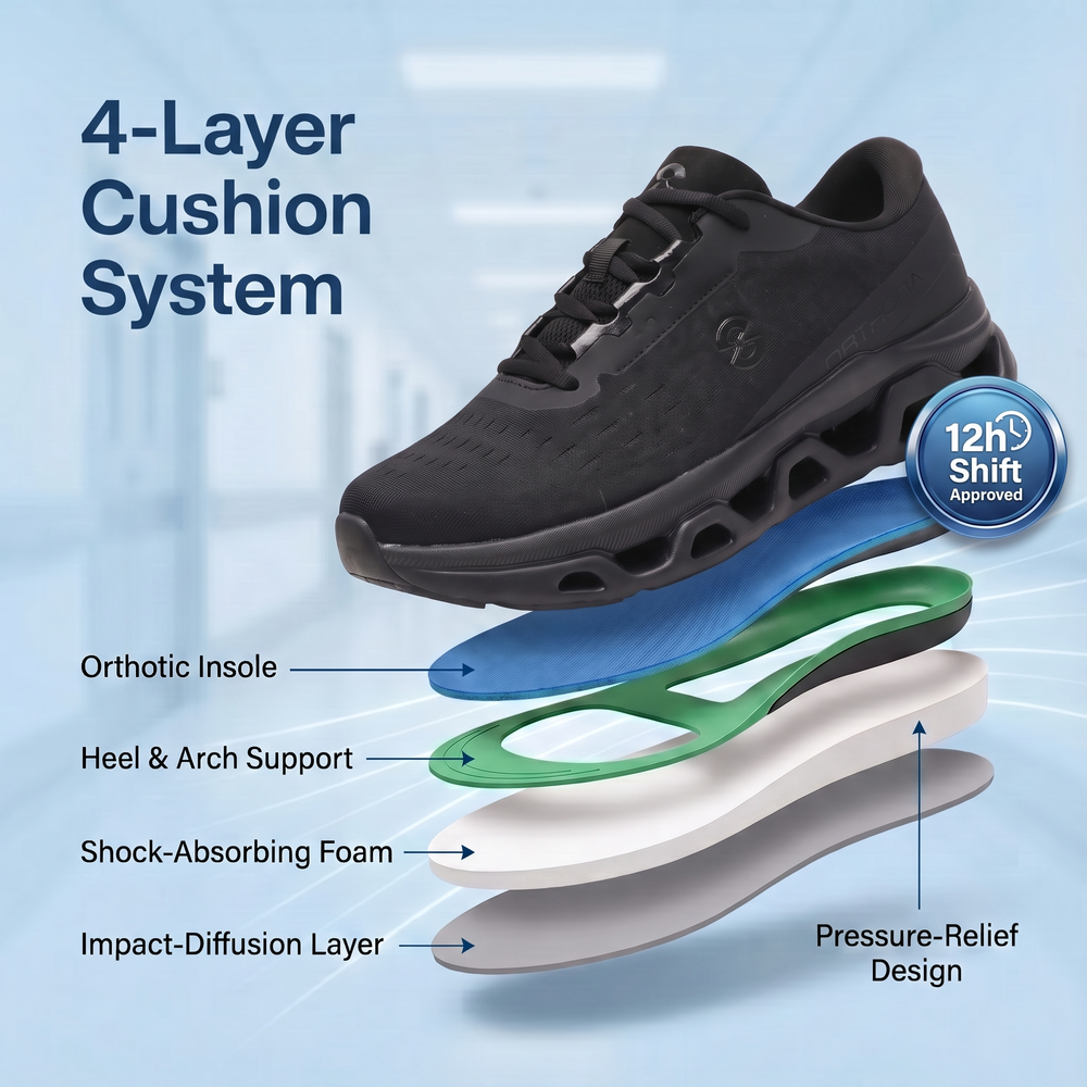 Orthora™ Fly — 12-Hour Shift Shoes for All-Day Foot, Knee & Back Pain Relief (BOGO)