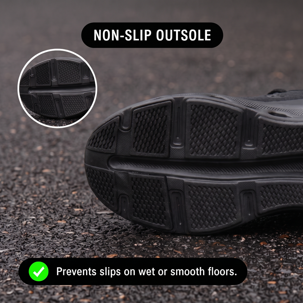 Orthora™ Fly — 12-Hour Shift Shoes for All-Day Foot, Knee & Back Pain Relief (Black)