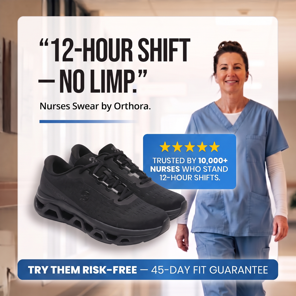 Orthora™ Fly — 12-Hour Shift Shoes for All-Day Foot, Knee & Back Pain Relief (BOGO)