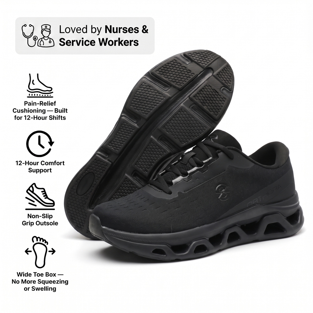Orthora™ Fly — 12-Hour Shift Shoes for All-Day Foot, Knee & Back Pain Relief