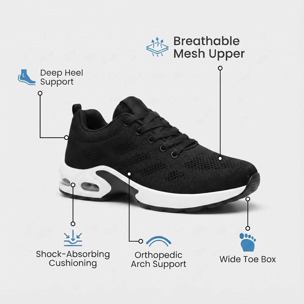 Orthora™ Pro — 12-Hour Shift Shoes for All-Day Foot, Knee & Back Pain Relief