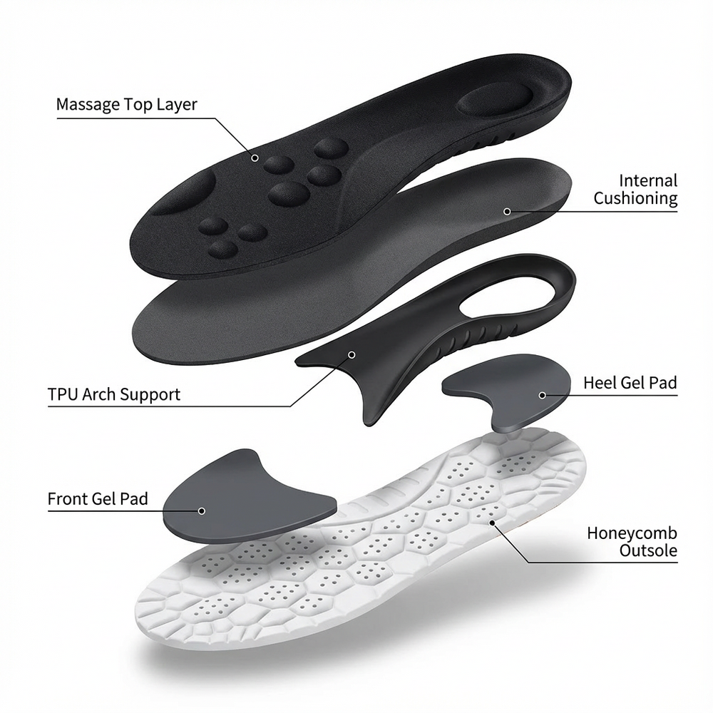 Pain Relief Insoles for Foot, Knee & Back Pain
